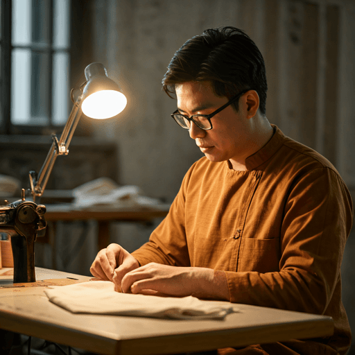 Artisan en atelier de haute couture